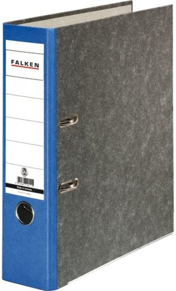 Ordner A4/8cm Pappe blauer Rücken Falken Recycling mit Kantenschutz  