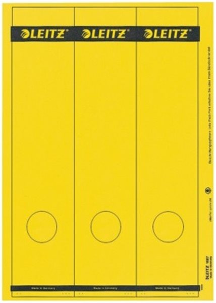 Rückenklebeschild lang + breit Leitz gelb auf A4-Träger (1687-00-15)