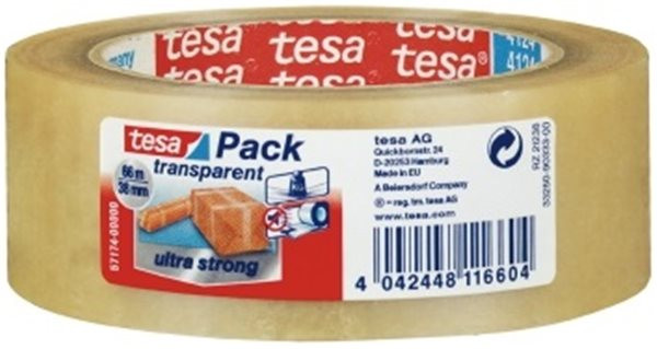 Paketklebeband 38mm x 66m transparent PVC tesa, 65my Premiumklasse 