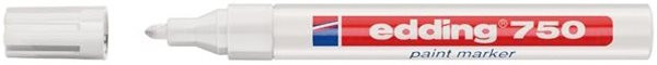 Lackmarker Edding 750 2-4mm Rundspitze weiß - schreibt auf allem