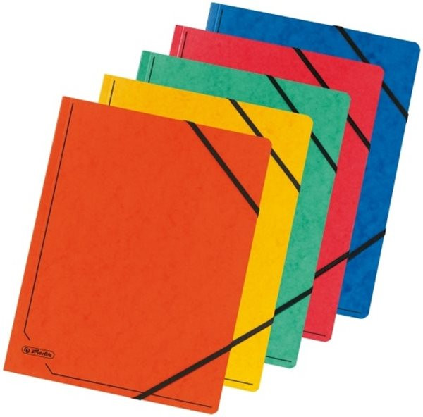 Eckspanner A4 Karton Herlitz farbig sortiert mit Gummizügen 