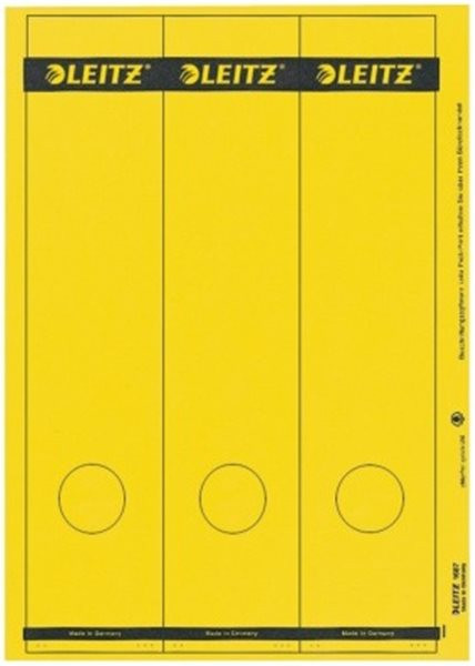 Rückenklebeschild lang + breit Leitz gelb auf A4-Träger (1687-00-15) 