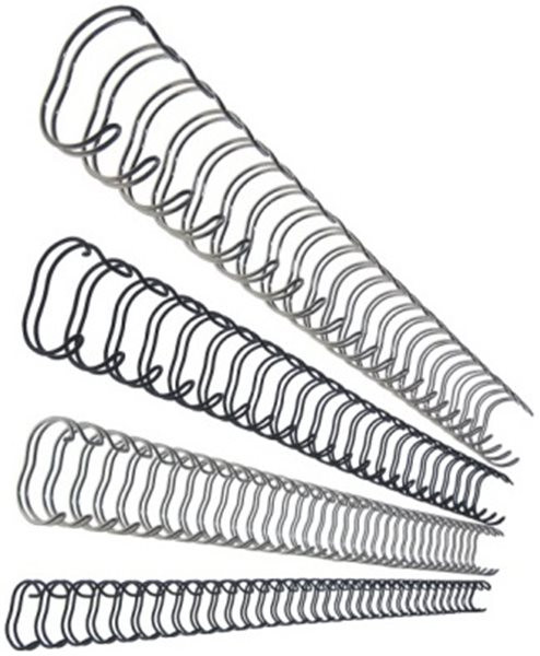 Drahtbinderrücken für 60 Blatt (8.0mm) silber Leitz US-Teilung 34 Ringe (27710)