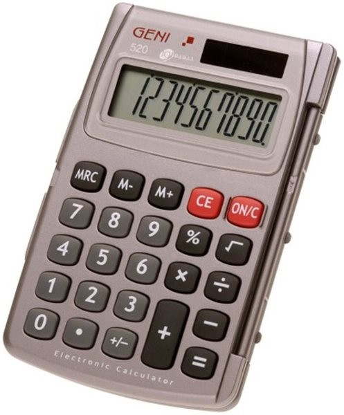 Taschenrechner Genie 520 10-stelliges LC-Display Solar und Batteriebetrieb