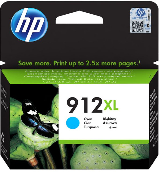 Original Tinte HP 912XL / 3YL81AE, ca. 825 S., cyan