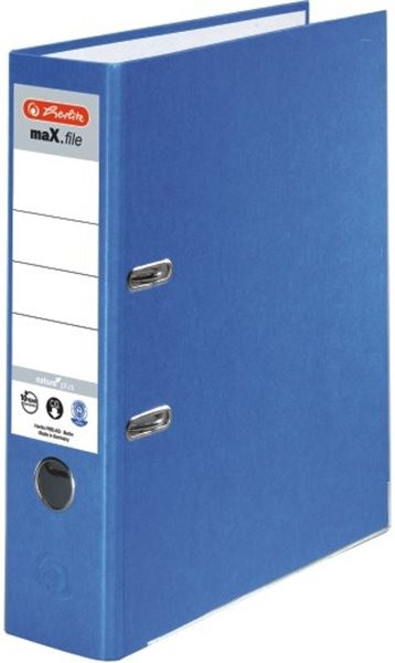 Ordner A4/8cm Pappe blau Herlitz maX.file nature plus mit Kantenschutz 