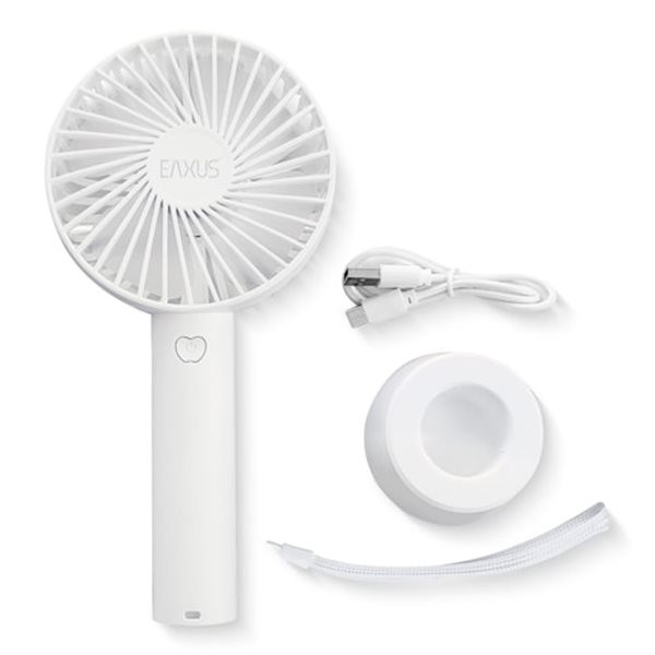 Handventilator Eaxus airX, portabel bis 4h Laufzeit (800mAh-Akku), weiß 