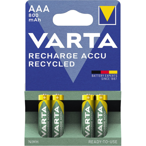 Varta Akku Recharge Recycled AAA/Micro, 800mAh - 4er-Packung 