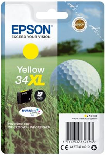 Original Tinte Epson T3474 / 34XL, ca. 950 S., gelb