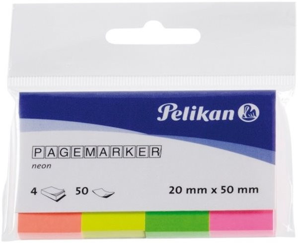 Haftmarker 20 x 50mm farbig sortiert 4 x 50 Blatt, Pelikan aus Papier 