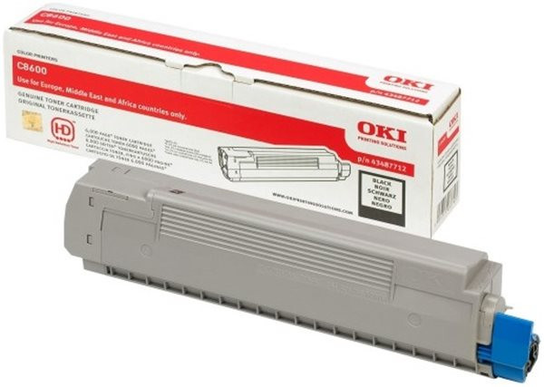 Original Toner OKI 43487712 (z.B. C8600), ca. 6.000 S., schwarz 