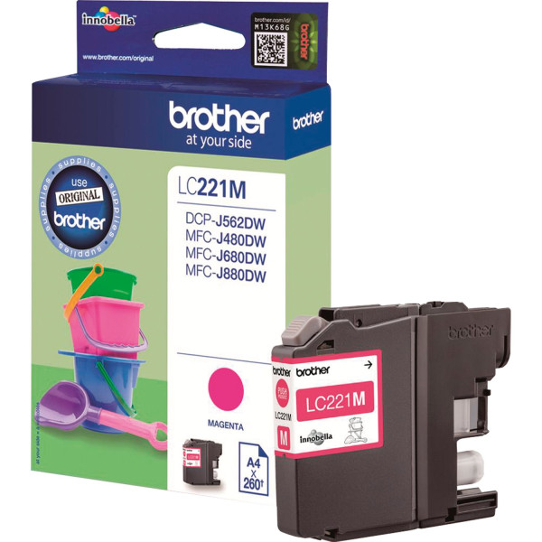 Original Tinte Brother LC-221M, ca. 260 S., magenta  