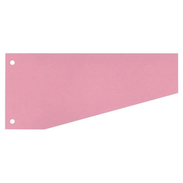 Trennstreifen rosa trapezförmig, 105 x 240mm Karton (RC) gelocht 