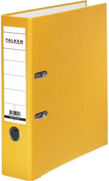 Ordner A4/8cm Plastiküberzug außen gelb Falken PP-Color mit Kantenschutz 
