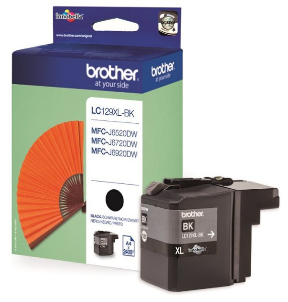 Original Tinte Brother LC-129XLBK, ca. 2.400 S., schwarz