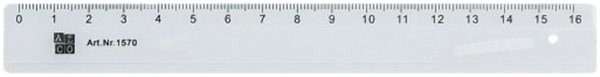 Lineal 16cm Plastik, transparent, Alco