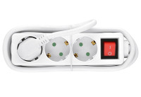Dreifach-Steckdosenleiste mit Ein-/Aus-Schalter, weiß   Dreifach-Steckdosenleiste mit Ein-/Aus-Schalter, weiß