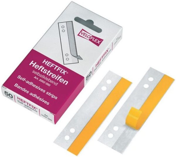 Heftstreifen selbstklebend 6 u. 8cm-Lochung kurz Veloflex 