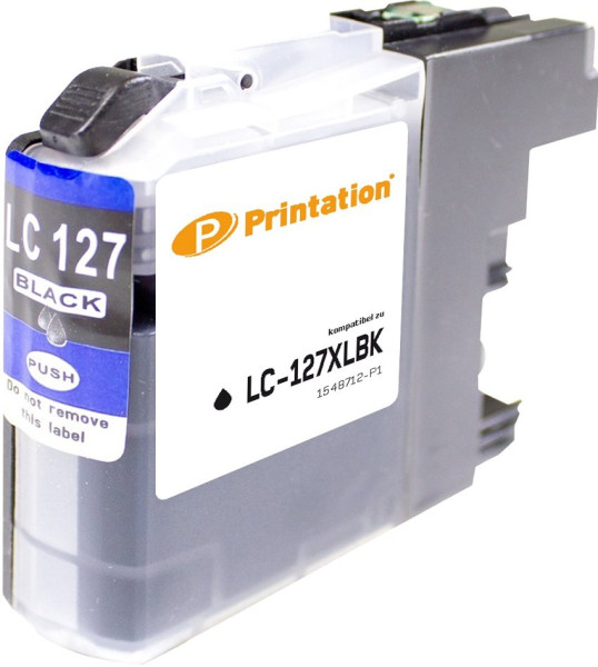 Printation Tinte ersetzt Brother LC-127XLBK, ca. 1.200 S., schwarz