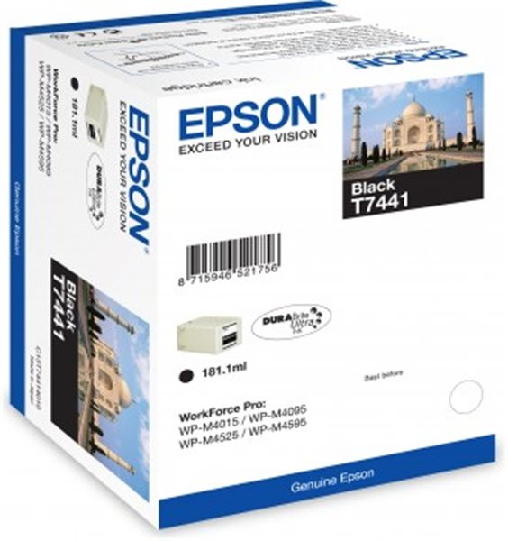 Original Tinte Epson T7441, ca. 10.000 S., schwarz, MHD abgelaufen 