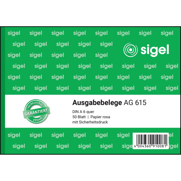 Formularblock Ausgabebeleg A6 50 Blatt Sigel (Nr. 615)  