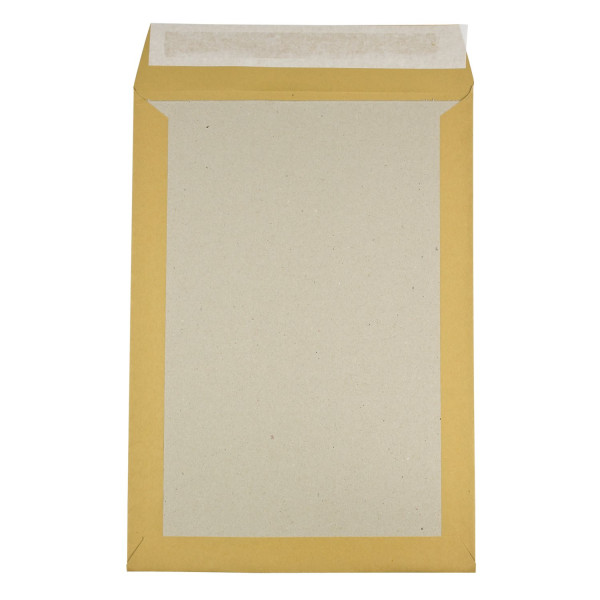Kuvert 100x B4=353x250mm, ohne Fenster, braun, Haftklebung , Kartonrücken