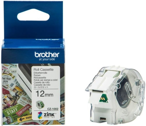 Original Endlos-Etiketten Brother CZ1002, 12mm x 5m, weiß