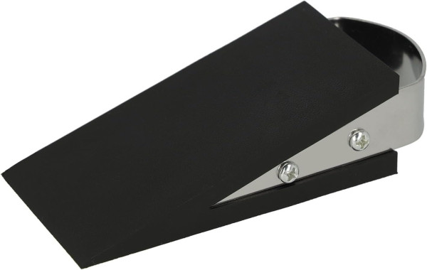Türstopper Keilform, Kunststoff, schwarz mit Edelstahl-Handgriff 