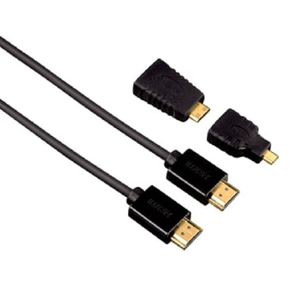 Hama 3er-Set: 4K HDMI Highspeed Kabel 1,5m+ Mini- + Micro-Adapter (Goldkontakte) 