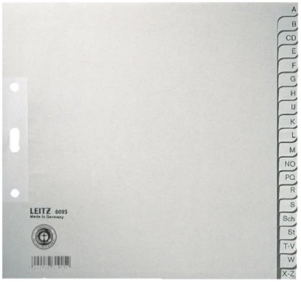 Register A-Z A4 1/2 Höhe Tauenpapier Leitz 100g grau 223x210mm  