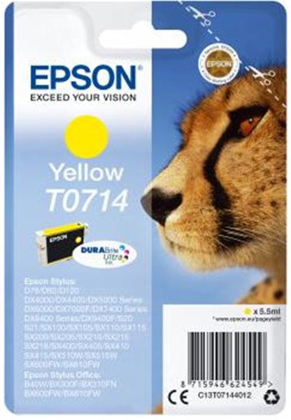 Original Tinte Epson T0714, ca. 475 S., gelb