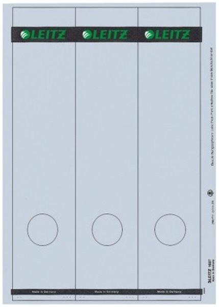 Rückenklebeschild lang + breit Leitz grau auf A4-Träger (1687-00-85)