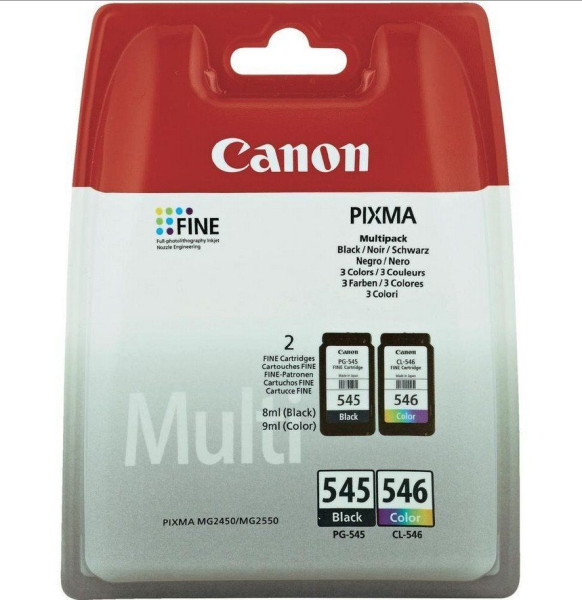 Original Tinte Canon PG-545 / CL-546, Multipack, schwarz / farbig 