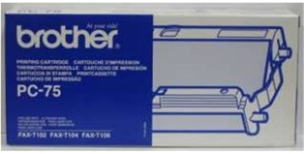 Original Mehrfachkassette inkl. Farbrolle Brother PC-75, ca. 144 S., schwarz