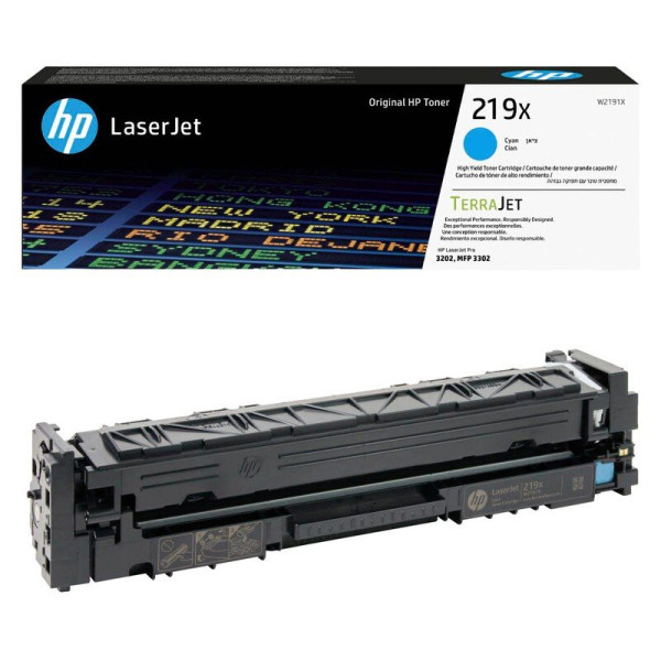 Original Toner HP 219X / W2191X, ca. 2.500 S., cyan 