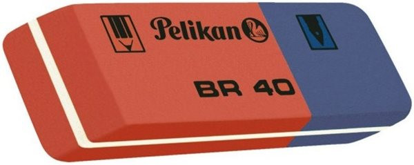 Radiergummi Pelikan Kautschuk 58x20x8mm, rot/blau (BR 40) 