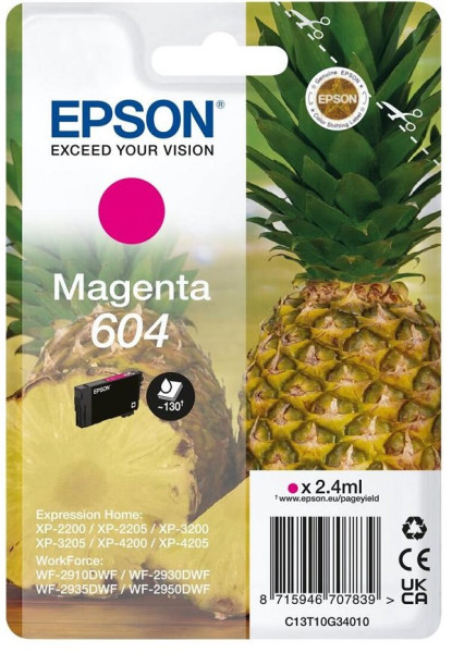 Original Tinte Epson T10G340 / 604, ca. 130 S., magenta 