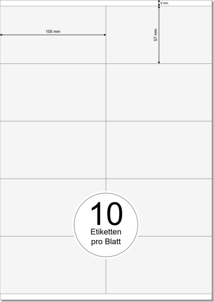 PRINTATION Papier-Etiketten (B105xH57mm) 25xA4 à 10 Eti. 