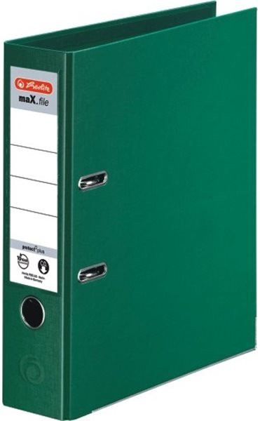 Ordner A4/8cm Plastiküberzug innen und außen grün Herlitz