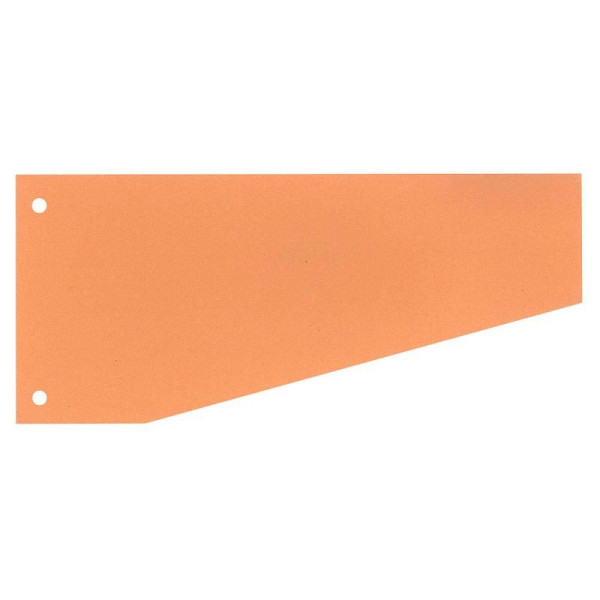 Trennstreifen orange trapezförmig, 105 x 240mm Karton (RC) gelocht 