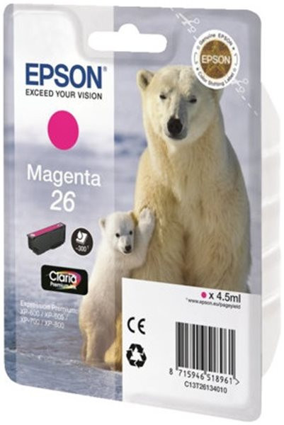 Original Tinte Epson T2613 / 26, ca. 300 S., magenta 