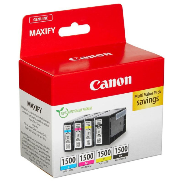 Original Tinte Canon PGI-1500, Valuepack, schwarz / cyan / magenta / gelb