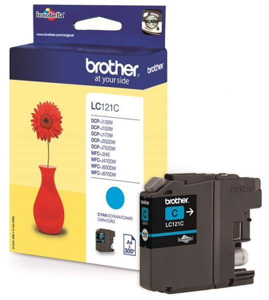 Original Tinte Brother LC-121C, ca. 300 S., cyan 