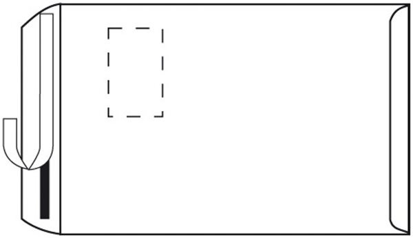 Kuvert 25x C4=229x324mm, mit Fenster, weiß, Haftklebung 