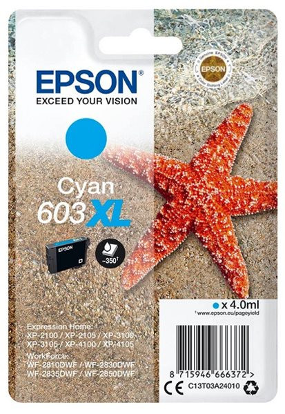 Original Tinte Epson T03A240 / 603XL, ca. 350 S., cyan 