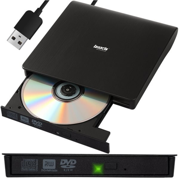 Externes CD/DVD-Laufwerk+CD-Brenner mit USB-Anschluss für PC/Notebook 
