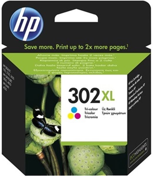 Original Tinte HP 302XL / F6U67AE, ca. 330 S., farbig 