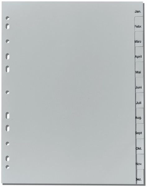 Register Jan-Dez A4 PP-Folie Herlitz, 225x297mm, Eurolochung 