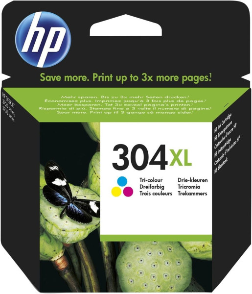 Original Tinte HP 304XL / N9K07AE, ca. 300 S., farbig 