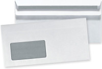 Kuvert 1000x DIN lang=110x220mm, mit Fenster, weiß, Selbstklebung  Kuvert 1000x DIN lang=110x220mm, mit Fenster, weiß, Selbstklebung